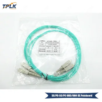 

50pcs/lot Optical Fiber Patch Cord Cable, 3.0mm,Singlemode 9/125,Duplex, SC to SC 2Meters SC PC-SC PC OM3-OM4 DX patchcord