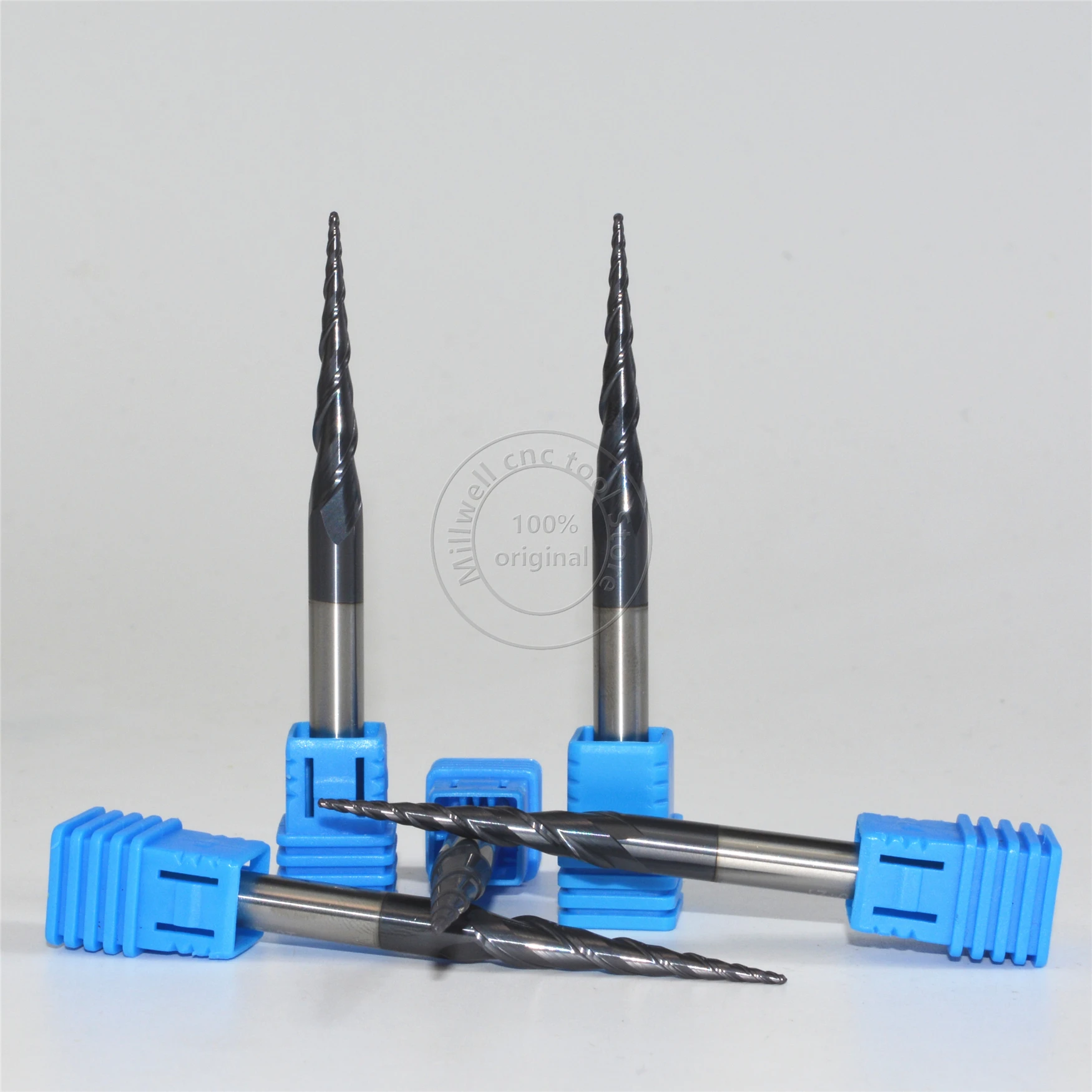 Бесплатная shipping 10PCS R0.5 * D6 30 5 75L 2F HRC55 твердосплавные конические концевые фрезы с