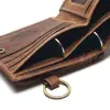 2021 Vintage Genuine Leather Men Wallets Removable Card ID Holders With Key Chain Short Bifold Male Organizer Walets Coin Bag 6