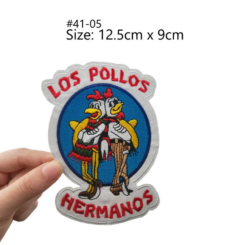 HEISENBERG BREAKING BAD walter LOS POLLOS HERMANOS SAY MY NAME Uniform Costume Movie TV Uniform Embroidered Iron On Patch - Цвет: Антикварная медь