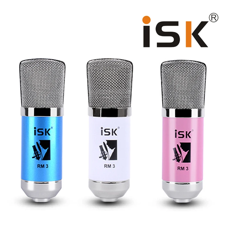 

Original ISK Karaoke microphone RM-3 network K song Handheld Condenser microphone Broadcasting Recording Condenser Microphones