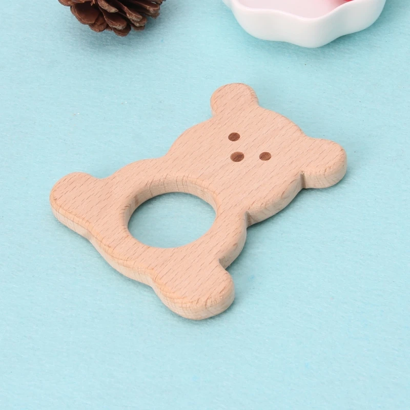 

Handmade Baby Teethers Mom Feeding Natural Beech Wooden Teether Baby Chew Toy