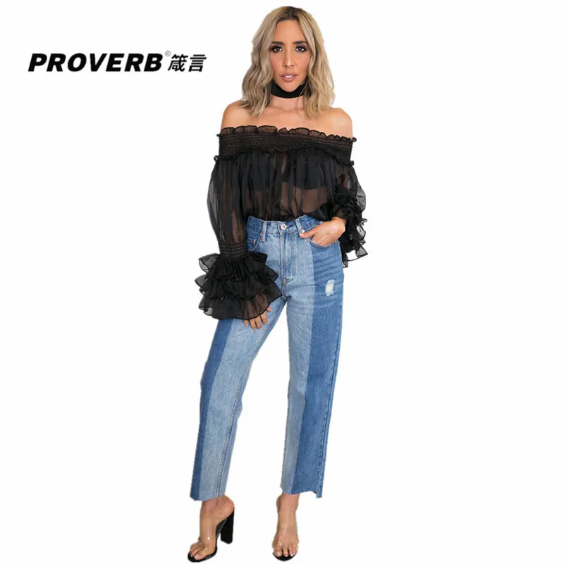 PROVERB Summer Women's Going out Cute Petal Sleeve Blouse Solid Colored Ruffle Boat Neck Full Polyester |