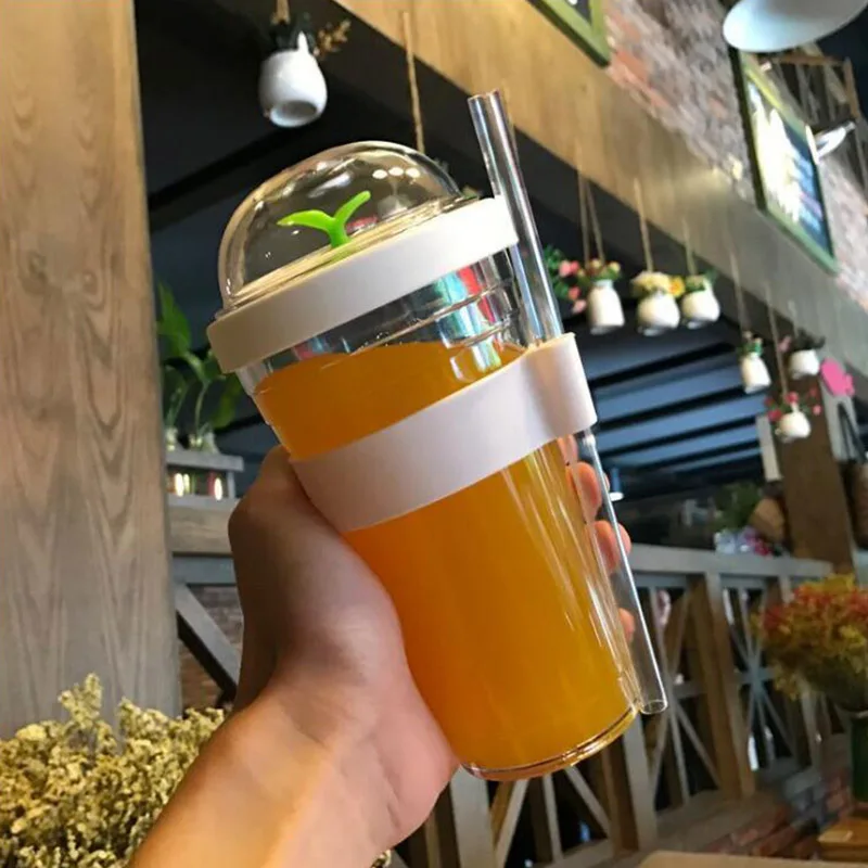 12oz 16oz bubble tea tumbler Portable plastic tumbler with straw reusable plastic cup for bubble tea boba tumbler