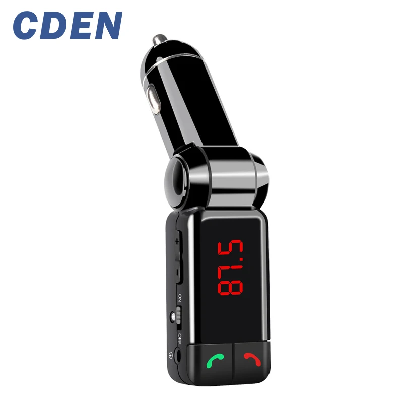 

Updated Bluetooth3.0 FM Transmitter Car Kit Wireless Audio Mp3-player Dual USB Charger bilateral USB Current Voltage LED display