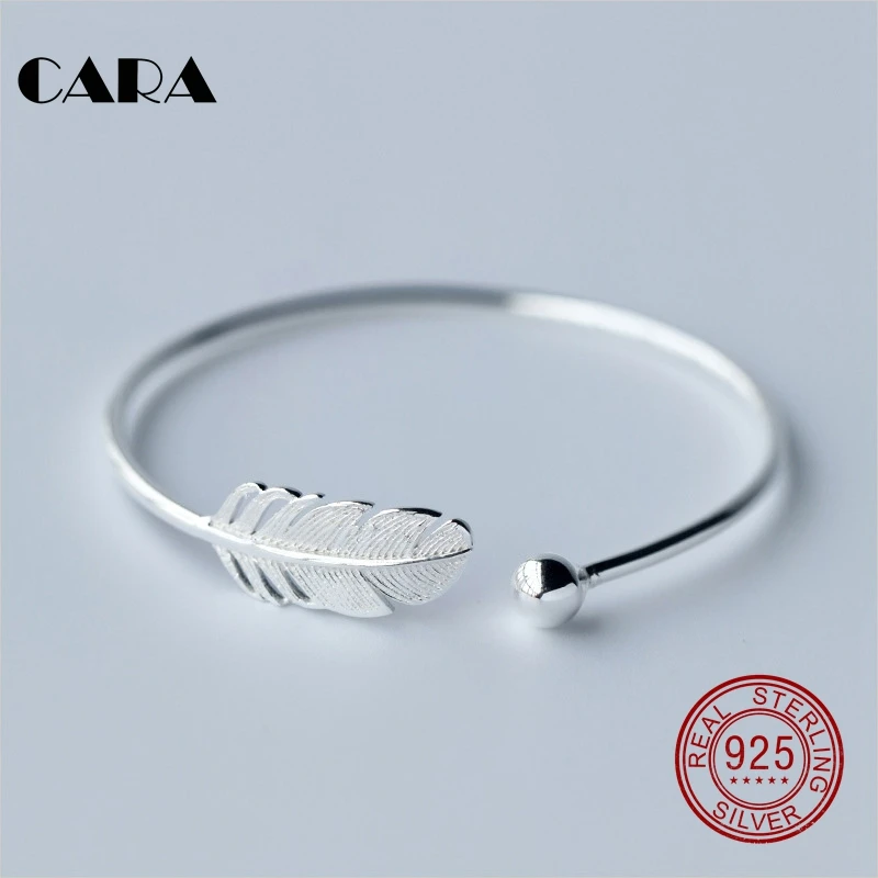 2018 New 3 Styles Las Fashion 925 Sterling Silver Bangle Bracelet 2018 New 3 Styles Las Fashion 925 Sterling Silver Bangle Bracelet Chic Feather Stylish Cara0207 In Bangles From Jewelry