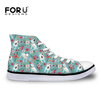 

FORUDESIGNS Boots Sneakers for Children Cute Bull Terrier Bulldog Pug Printed Kids Running Shoes High Top Flat Shoes Boys Girls