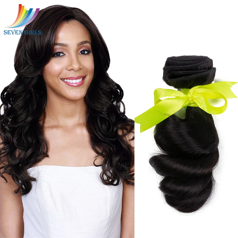 

Sevengirls Brazilian 1Bundle Loose Wave Natural Color 10-30 Inch 100% Human Hair Weft Raw Hair Weaving No Tangle No Shedding