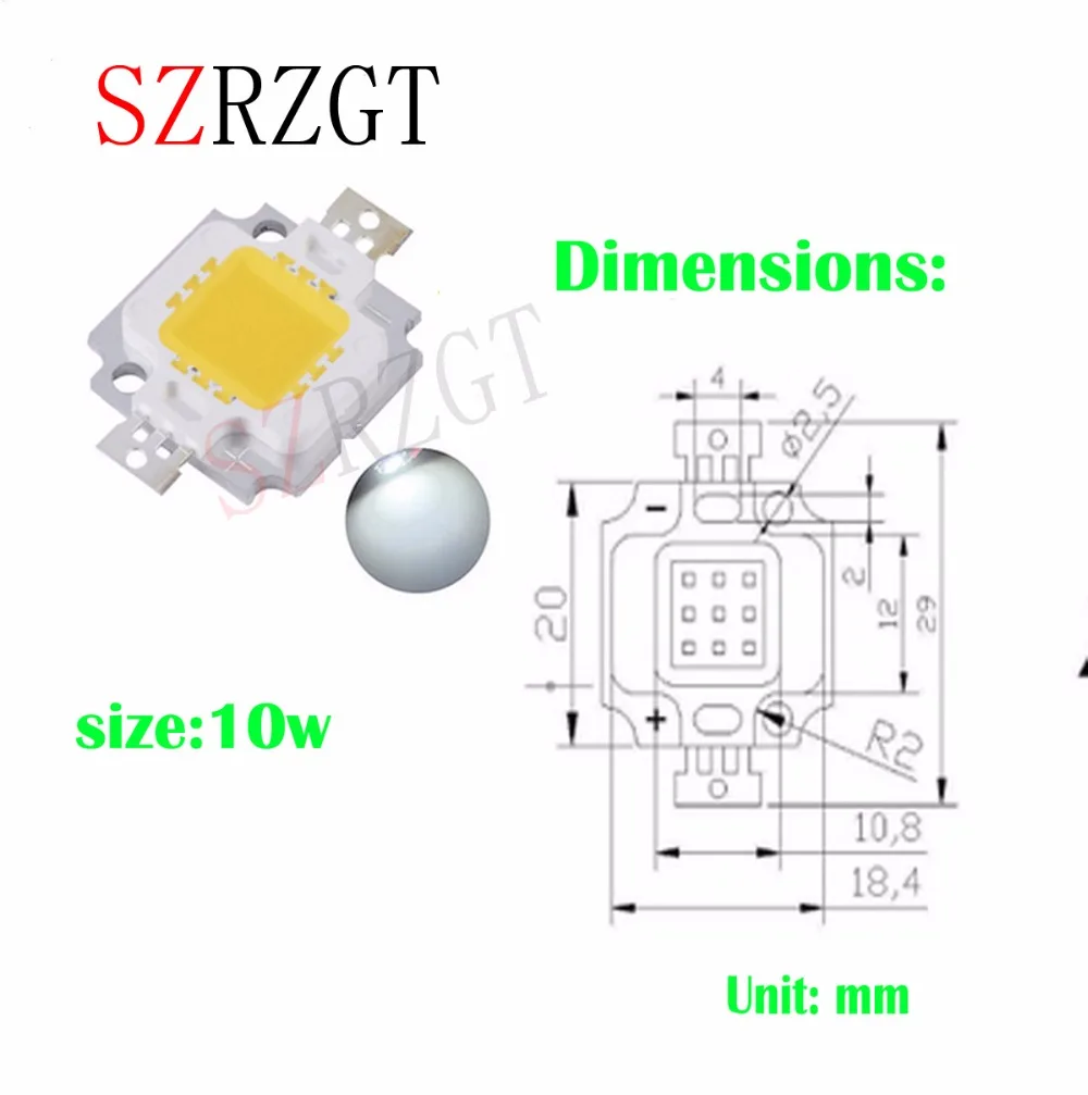 Высокомощный светодиодный чип SMD 1 Вт 3 Вт 5 Вт 10 Вт 20 Вт 30 Вт 50 Вт 100 Вт белый 3000 К 4000 к 6000 К светильник