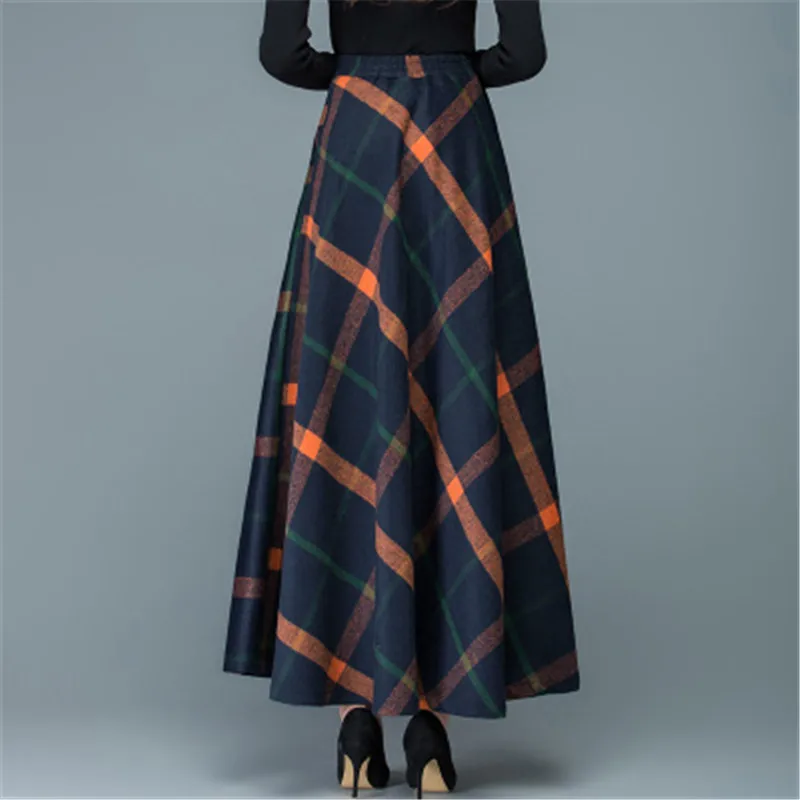 Blue orange Plaid