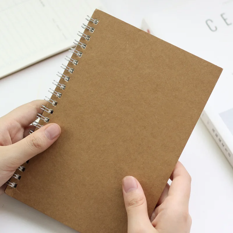 

Vintage Kraft Cover Coil Notebook 19*13cm DIY Timetable+To Do List Plan Book 48 Sheets School Office Supplies