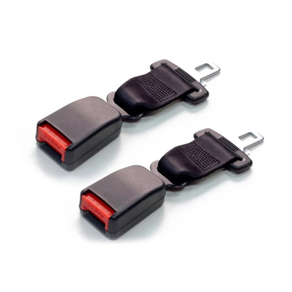 2Pcs Car Seat Belt Extender Strap Adjustable Metal Tongue