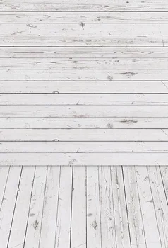 

5x7FT Vintage White Timber Wall Wood Floor Custom Photo Studio Backgrounds Backdrops Vinyl 150cm x 220cm