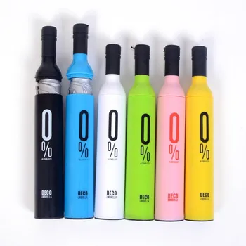 

30pcs/lot High Quality Designer Personalized Clear Rain Umbrellas! creative wine bottle Umbrella 41 color Free shipping