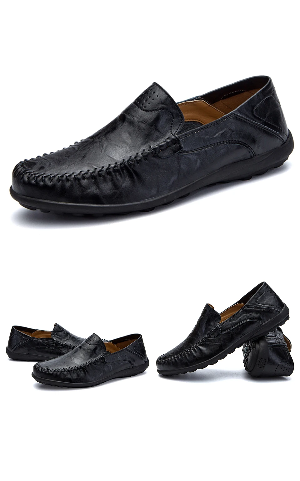 Обувь для вождения; мужские мокасины ручной работы из натуральной кожи; Цвет Черный; повседневные кожаные лоферы высокого качества; Мужская обувь; коллекция года; большие размеры