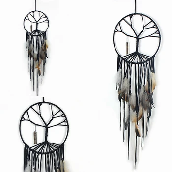 

Household Pendant Wedding Supplies Gift 84CM Contracted Wind Chimes Handmade Dream Net Catcher with feathers multi-ring dream