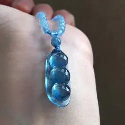 28x12x9 мм Натуральный аквамарин синий прозрачный кристалл кулон ожерелье с круглыми бусинами кулон для женщин AAAAA Прямая доставка