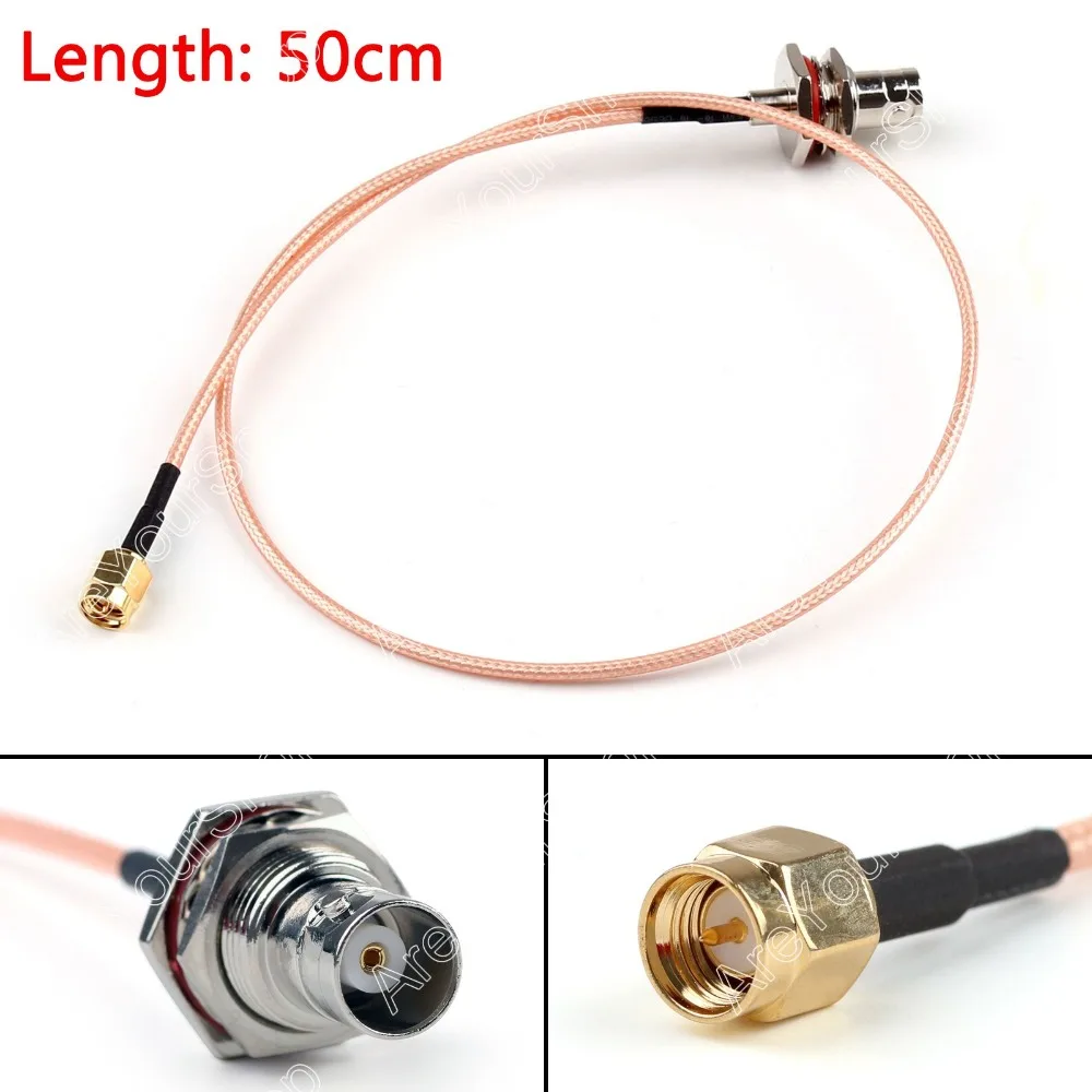

Areyourshop Sale 50cm RG316 Cable BNC Female Bulkhead Jack To SMA Male Plug Straight Pigtail 20in M
