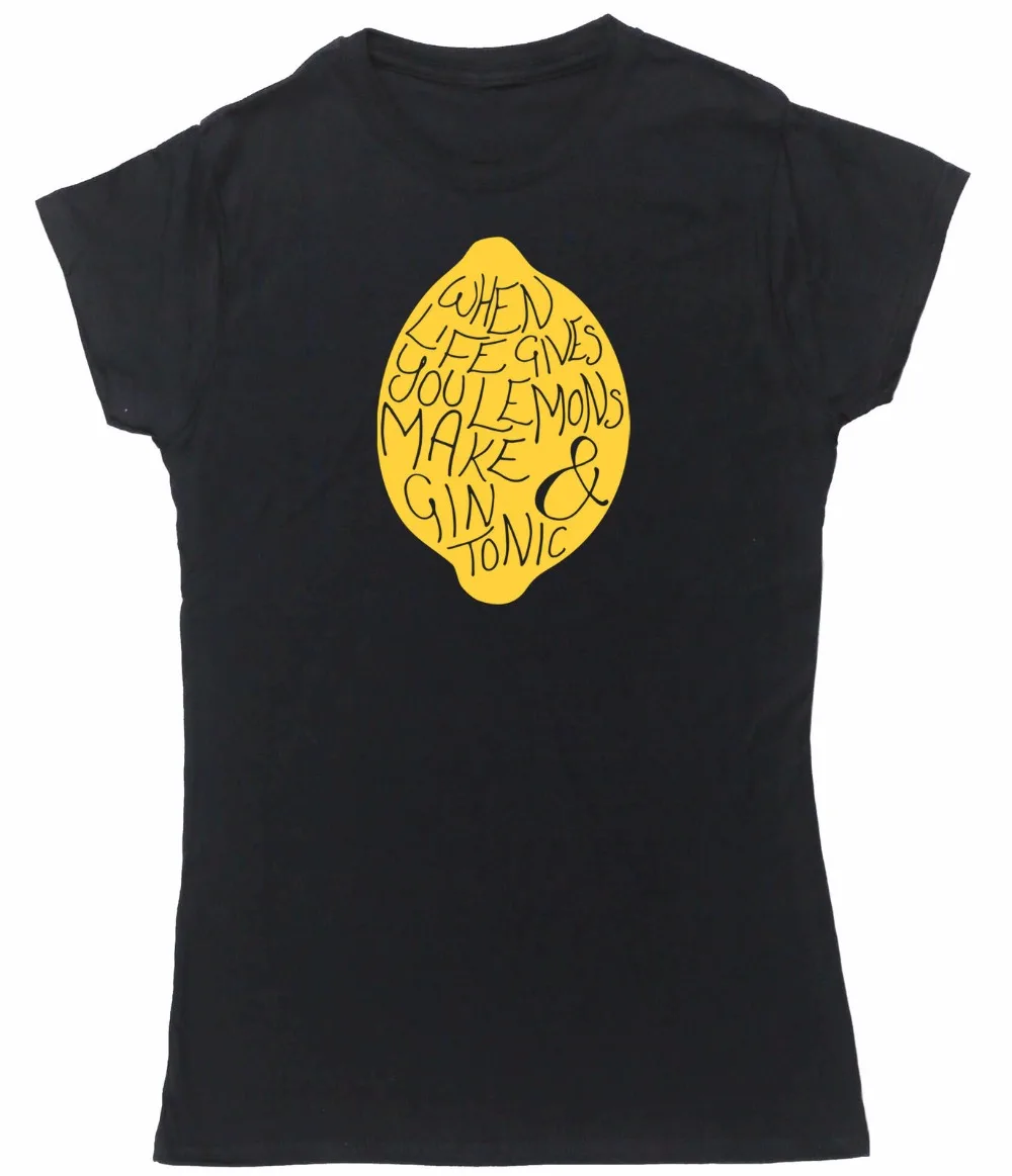 

Women Tops when life gives you lemons make gin and tonic t-shirt Lady Tees Gifts