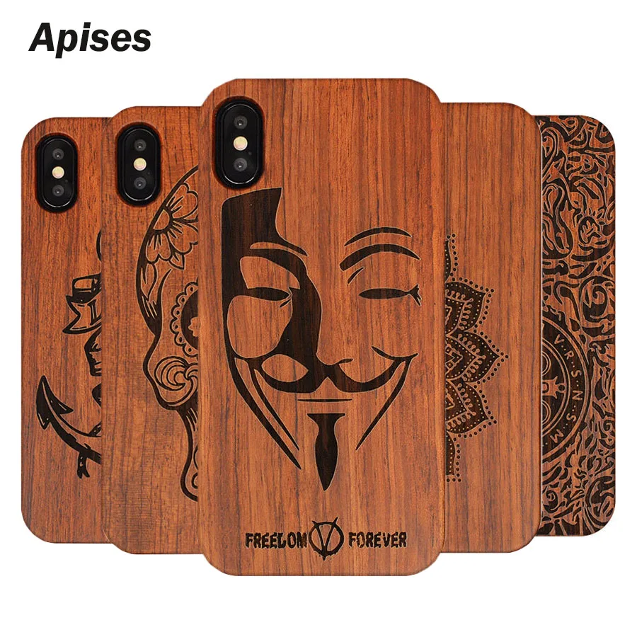 

Retro PC+Wood Skull Case for iPhone X 5.8" Novelty Vintage Phone Cases Cover for iPhone 10 iPhone X Plastic Shell