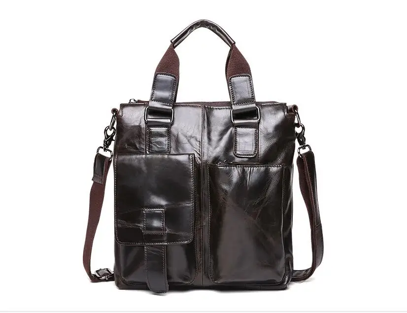 

Trend men's oil wax leather messenger bag vintge first layer cowhide leather one shoulder cross body bag casual male handbag