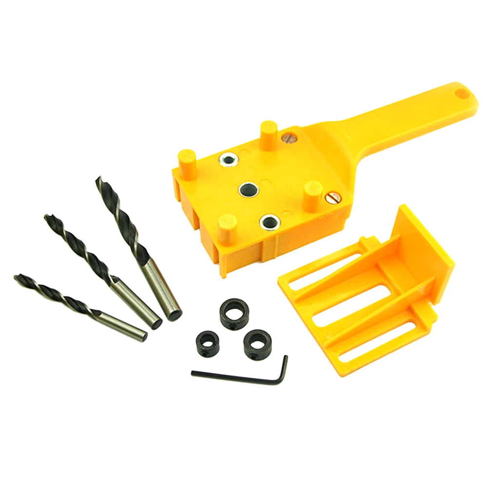 

Woodworking Dowel Jig Plastic Pocket Hole Jig 6mm 8mm 10mm Bit Guide Tool for Carpentry P7Ding