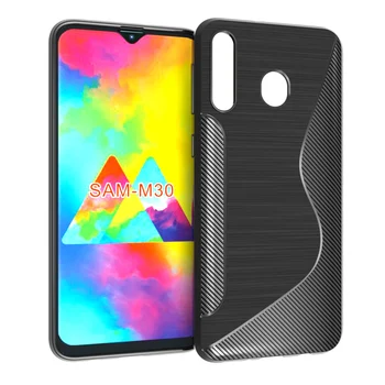 

10pcs/lot.black shockproof Anti-skid S Line TPU Gel Skin Case Cover For Samsung Galaxy M30