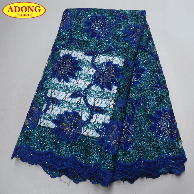 Stylish African Organza Lace Fabric With Sequins 5 Yards/piece Embroidery Super Quality For Clothes | Дом и сад