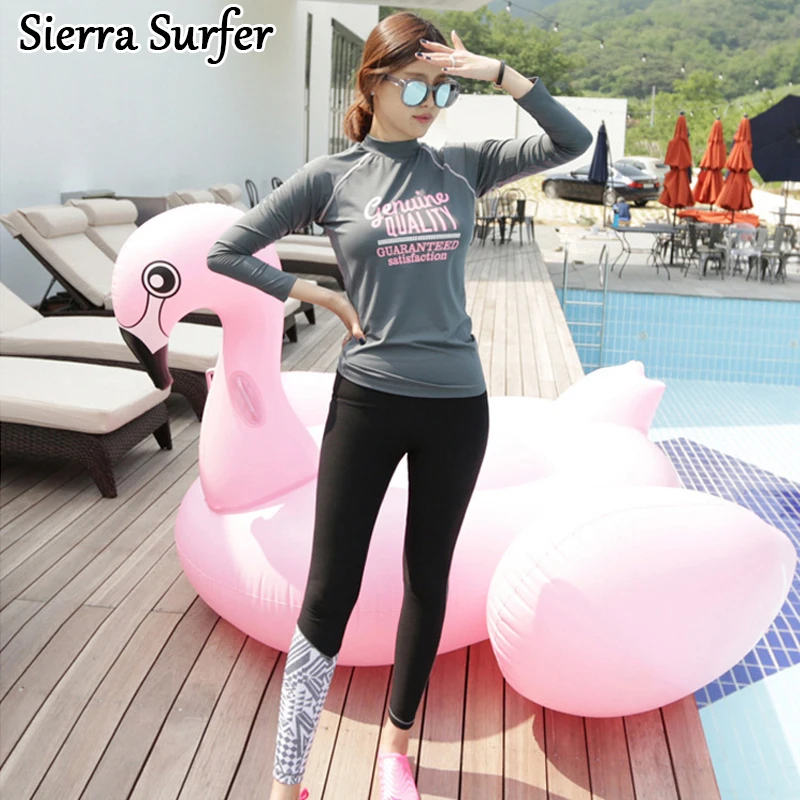 

Rash Guard Women Rashguard Swimming Suit For Female Windsurf Wind Surf Bikini Top Korea New Long Sleeve Trousers Outdoor 2019