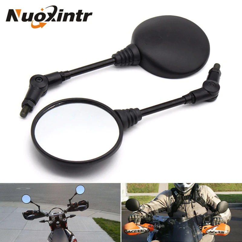 

Nuoxintr Black Motorcycle Mirrors Custom Folding Side Universal Moto Rearview Mirror For Honda Suzuki Yamaha ATV Accessories