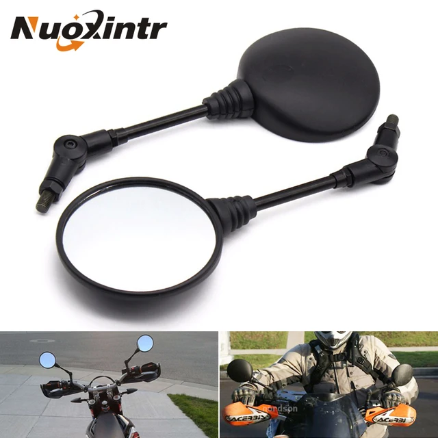 Nuoxintr Black Motorcycle Mirrors Custom Folding Side Universal Moto