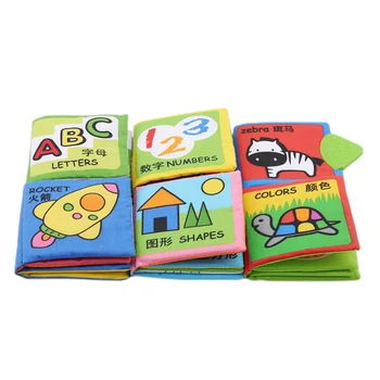 

6 Pages Baby Soft Quiet Cloth Books Infant Toddlers Funny Rattle Teether Cloth Book for Children Early Educational Development