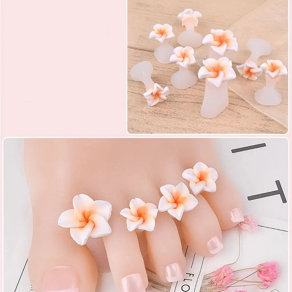 8pcs/Set Silicone Toe Separators Foot Spacers for Home and Salon Use Flower Shaped Pedicures DIY Nail Art Tools | Красота и здоровье