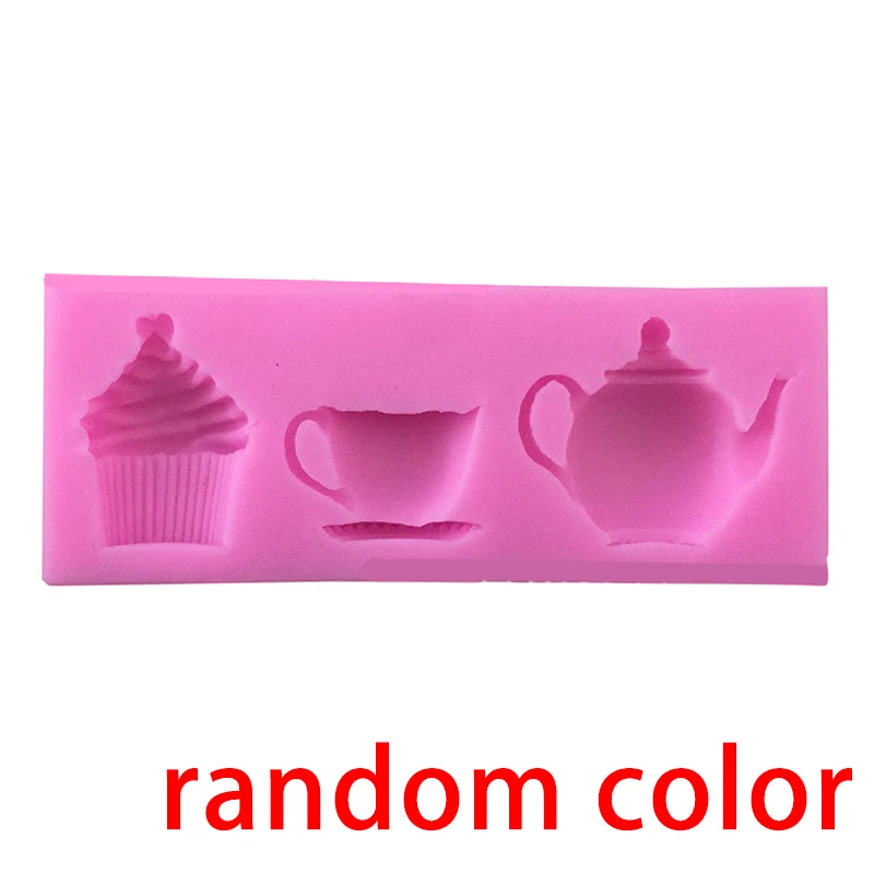 

Mayitr 3D Teapot Cup Cupcake Shape Silicone Fondant Mold DIY Chocolate Mould Pastry Cake Decorating Moulds Baking Tools