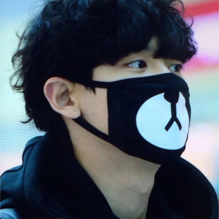1 шт хлопок Пылезащитная маска для лица унисекс корейский стиль черный медведь Велоспорт Анти-пыль хлопок лицевая Защитная крышка маски