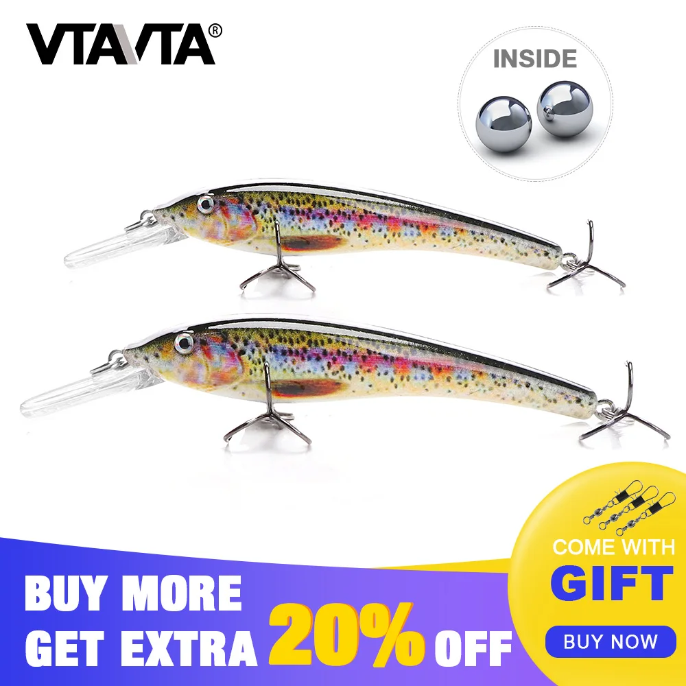 

VTAVTA 6cm 7.5cm Bionic Minnow Lure Crankbait Floating Wobbler Minnow Fishing Lures Popper Jerkbait Hard Bait Fishing Tackle