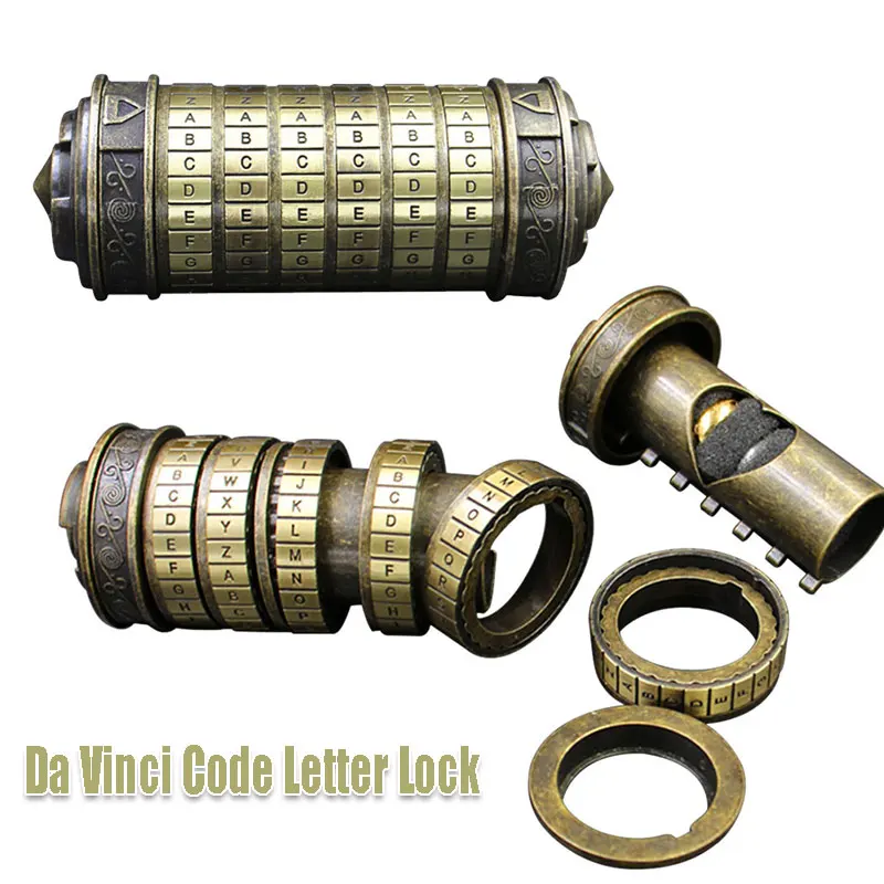 

Da Vinci Code Alphabet Lock Cylinder Lock Da Vinci Metal Cylindrical Code Lock Gifts Holiday Intelligence Toys Retro Lock Toy