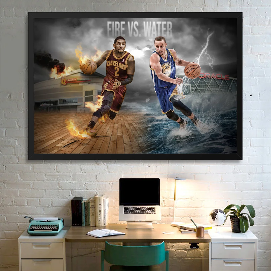 

Basketball Poster Sstephen curry vs Kyrie Irving Wallpaper Picture Canvas Print For Home Room Decor