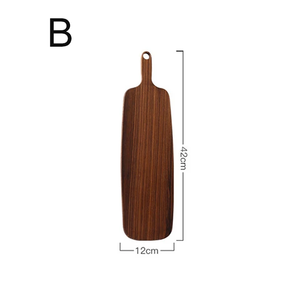 Черный орех деревянная разделочная доска Прямоугольник Деревянный пиццы суши разделочные доски для хлеба блоки разделочная доска тарелка для еды кухонные инструменты - Цвет: B
