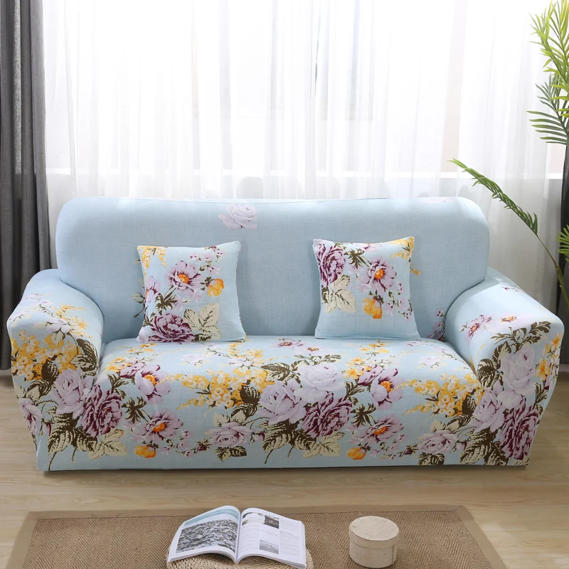 Floral Print Elastic Sofa Cover Stretch Universal Sofa Slipcover Modern Sectional Couch Covers