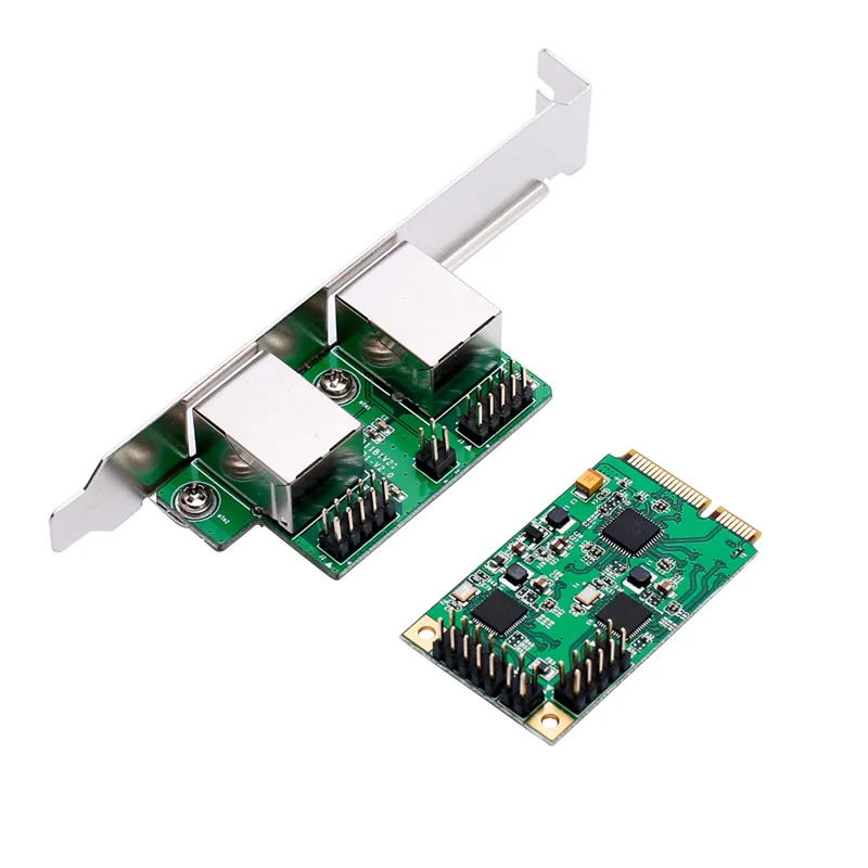 Realtek чип Mini PCI Express dual port gigabit ethernet с 2 RJ45 порт контроллера карты