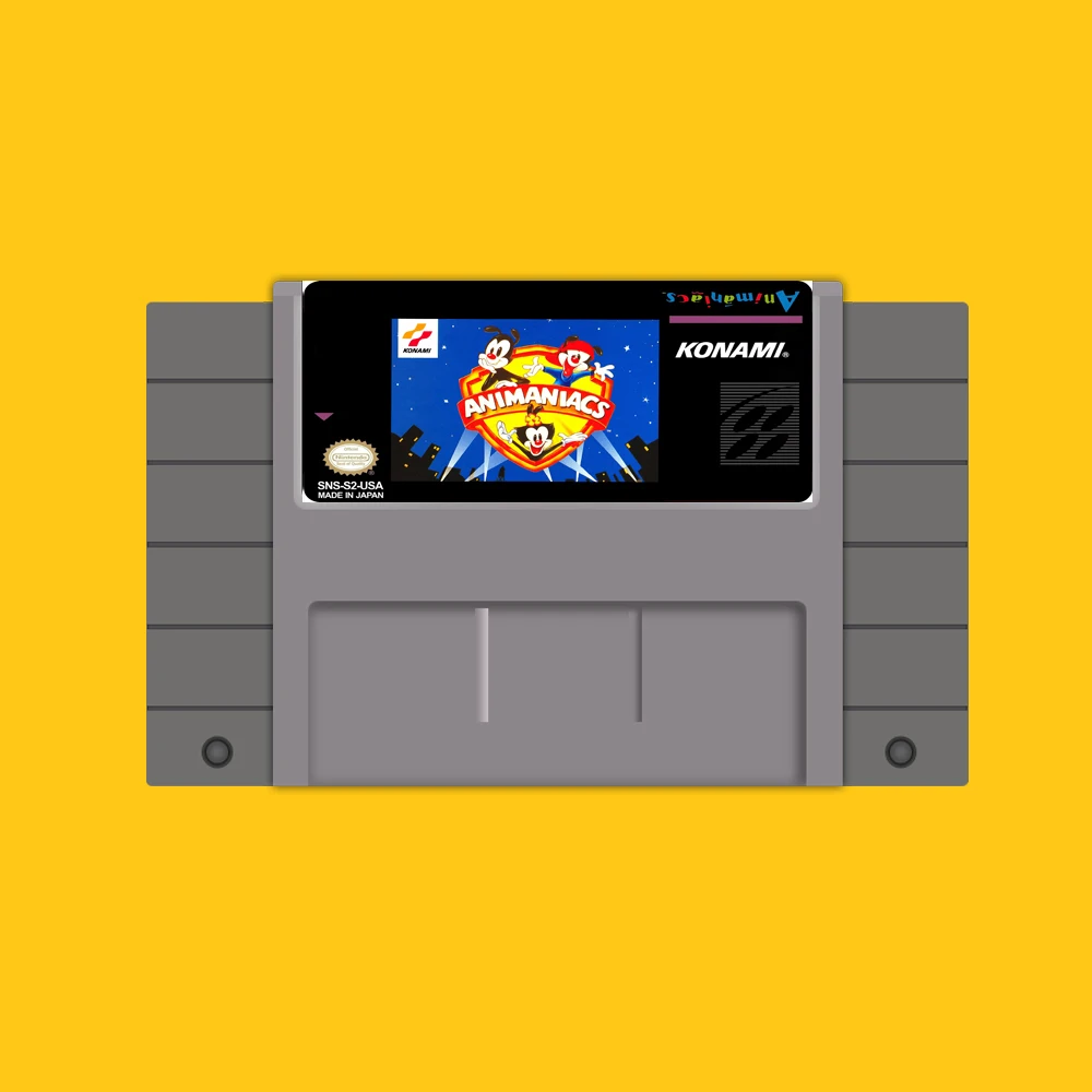 

Animaniacs 16 bit Big Gray Game Card For USA NTSC Game Player