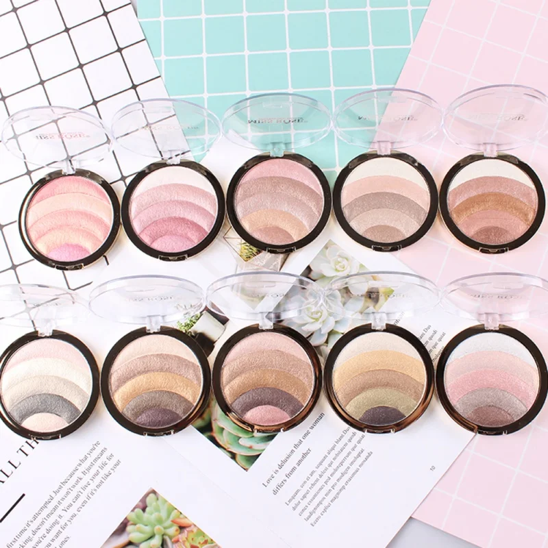 

Miss Rose 10 Colors Rainbow Highlighter Bronzer Face Powder Iluminador Glow Kit Illuminator Eye Shadow Repair Blush Makeup New