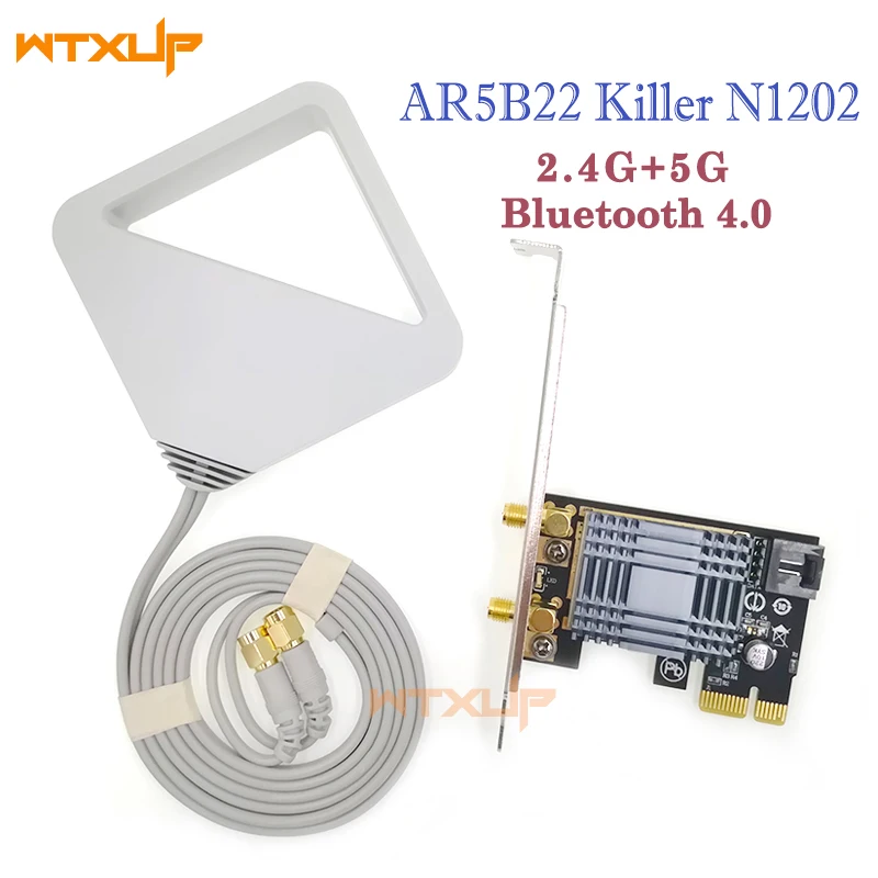 Atheros AR5B22 Desktop Adapter with 2 Antenna Bluetooth 4.0 wifi
