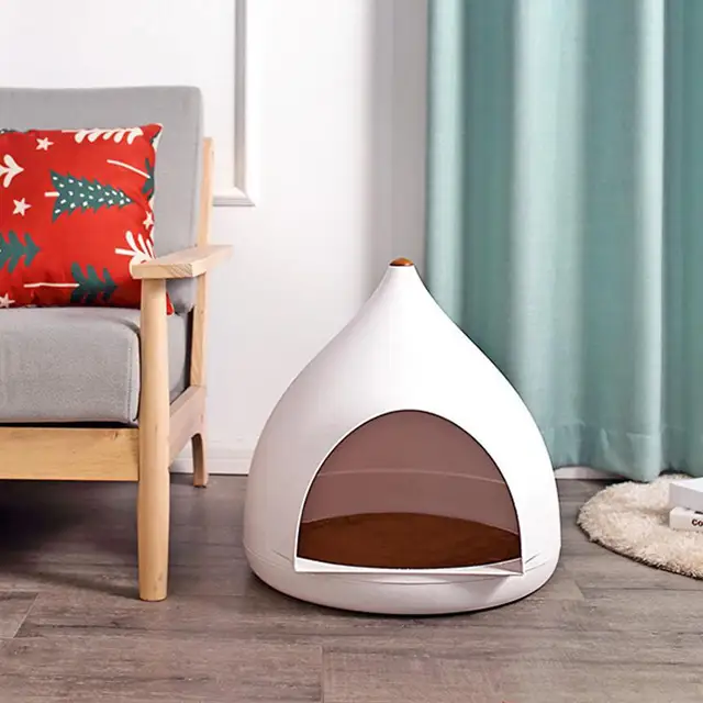 New Stylish Cat House Pure White Yurt Style Kennel Room