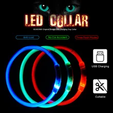 USB Charging LED Cat Collar Anti-Lost Collars For Cats at Night with Lights Cats Necklace for Pets Cool Adult Cat Supplies 