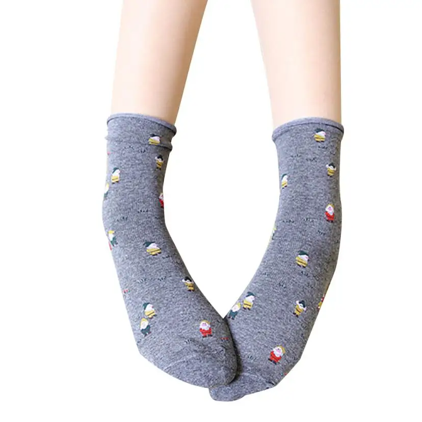 MUQGEW/Популярные Модные рождественские носки для женщин и девочек милые хлопковые мягкие дышащие теплые носки унисекс карнавальный Повседневный стиль Soxs
