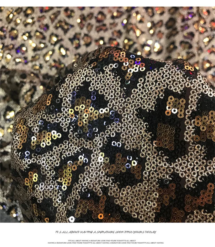 Lace116 Леопардовый принт модное платье вечерные одежды с пайетками сетчатая ткань модное пальто ткань кружева сетка украшения ткани