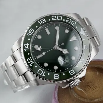 

Luxury Brand Bliger Mechanical Watches 43mm sterile green olive dial GMT Ceramic Bezel sapphire automatic movement men's watch