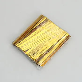 

8Seasons PET Twist Ties Rectangle Gold Color Color Jewelry Tools 80mm(3 1/8") x 3mm( 1/8") , 1 Packet (Approx 800 PCs/Packet)